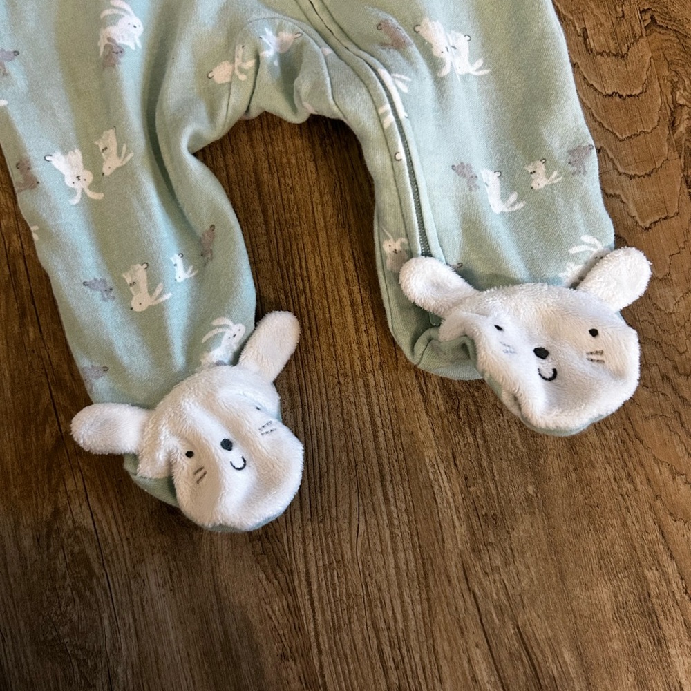 Carter's Light Blue Animal Print Footie